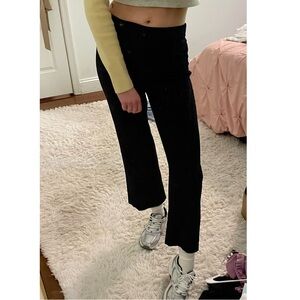 Escada Kick Flare Wide Leg Cropped Black Trouser Pants Sz 38 / From Spain! $175